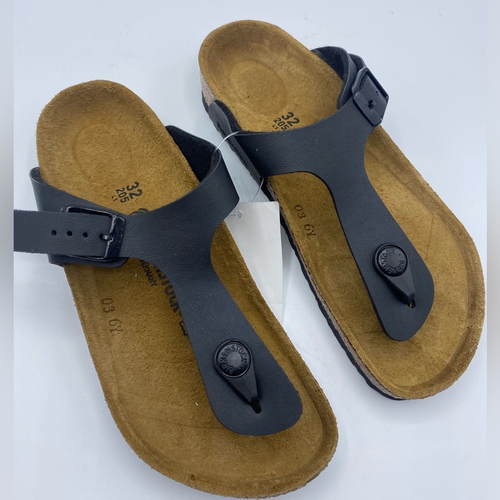 KIDS - Birkenstock Kids Gizeh Black Thong Sandals